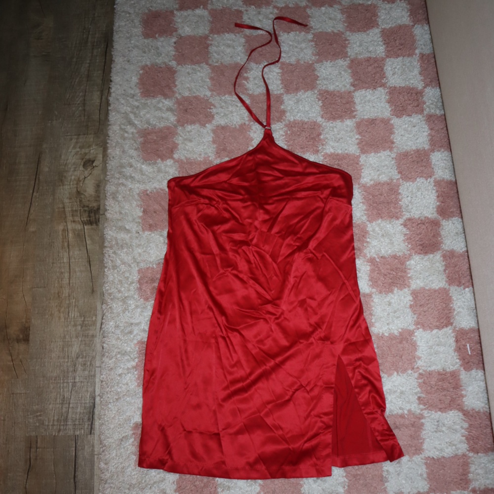 Red Satin Mini Dress